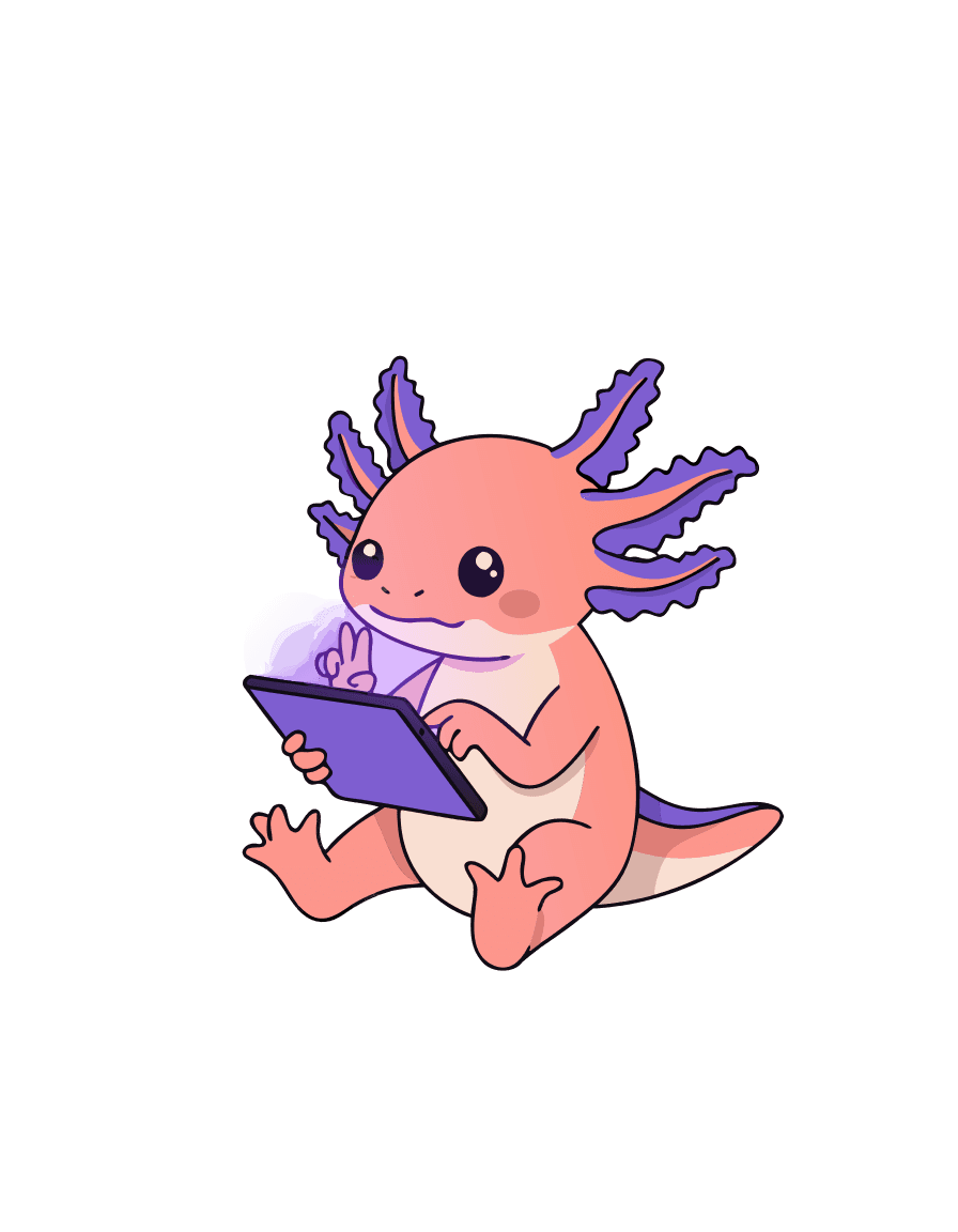 Newt reading a glowing tablet